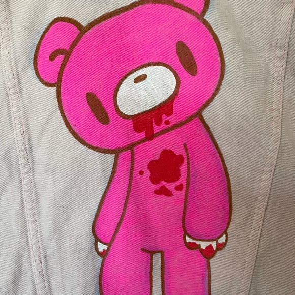 Distressed hand painted denim jacket - Picture 3 of 3